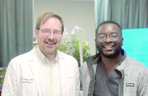 An informational program concerning preventative medicine, health screening and vaccinations was given at the Schulenburg location by (from left) Dr. Kyle Hudson and Charles Anugwom of Tejas Clinic in la Grange.