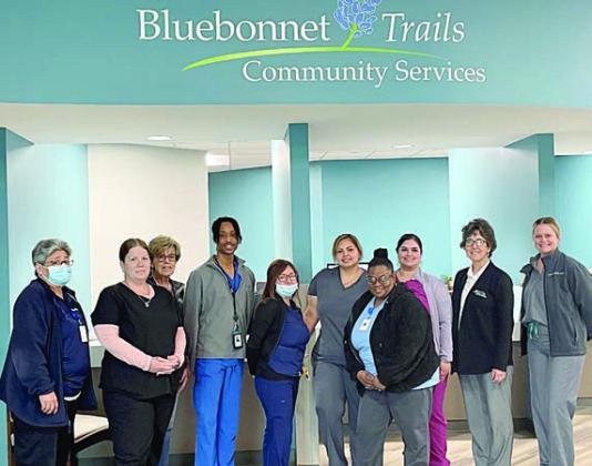 The Ros e mobile mammography health coach came to Fayette County on Feb. 10 and was located at Bluebonnet Trails Community Services. Shown are personnel from Bluebonnet Trails Community Services, The Rose and Texas A&amp;amp;M AgriLife Extension Service of Fayette County, which collaborated to bring the mobile unit to Fayette County.