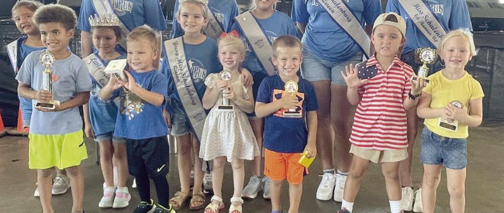4- &amp; 5-year-olds – (front, from left) Cam Sheppard, first place; Kolsen Venghaus, second place; Abby Smrkovsky, third place; Cameron Oncken, fourth place; George Hudec, fifth place; and Harper Guentert, sixth place. Sticker Photo By Darrell Vyvjala