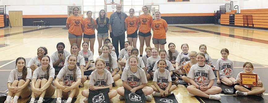 LADY HORN BASKETBALL CAMPERS (seated) &amp;amp; CAMP INSTRUCTORS (standing)