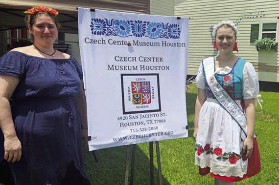 Czech Center Museum Houst on had staff members on hand who made colorful Mayfest headbands.