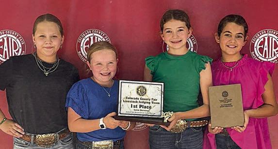 Champion Junior Team – (from left) Kinley Kutac, Abigale McBride, Laramie Laake and Adalyn Carrales.