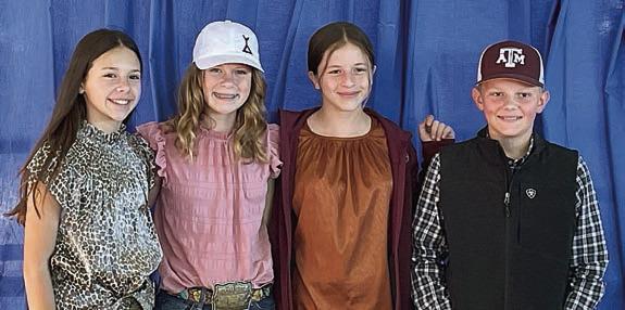 7th Place Intermediat e Team – (from left) Alexis Berckenhoff, Sawyer Mau, Addison Berckenhoff and Holden Holub. Holub is a member of the Schulenburg 4-H.