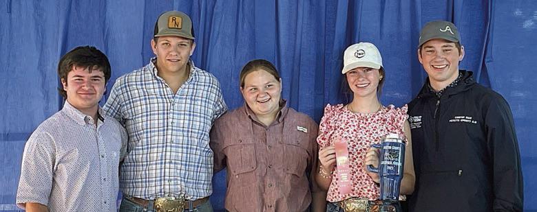 Senior JUDGERS – (from left) Logan Poncik, who competed as an individual; and the 4th place team of Railey Nieto, Brealey Nieto, Harper Mau and Cooper Mau.