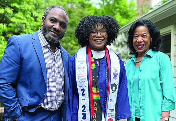 In Washington, D.C., Channing Hill (center) is shown with her father Clarence Hill Jr. (left) and Arleas Upton Kea (right). Upton Kea graduated from Schulenburg High School and The University of Texas Law School, and recently retired from a top position at the Federal Deposit Insurance Corporation.
