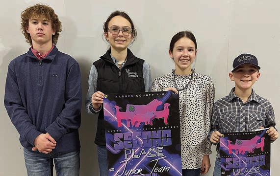 Reserve Champion Junior Team – (from left) Kullen Kutac, Tatum Fritsch, Alexis Berckenhoff and Crockett Guenther. Guenther is a member of the Schulenburg 4-H Club.