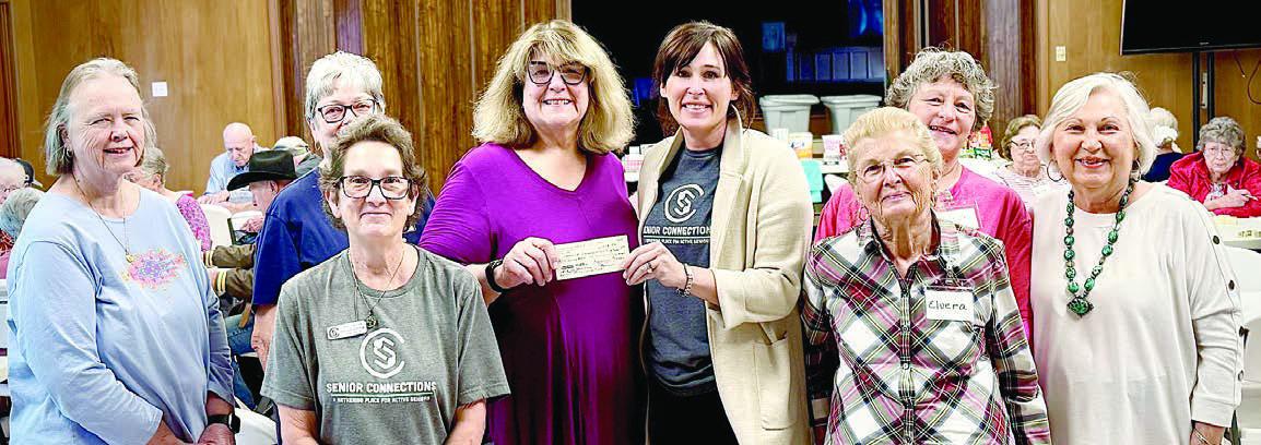 A genero us donation was recently made to Senior Connections by the Weimar Encore Lions Club and Senior Connections is grateful for this gift. Shown are (from left) Sue Mullens, Lions service chair; Linda Heller, Lions membership chair; Stephanie Shroyer, Senior Connections program director; Denise Koenig, Lions treasurer; Amanda Kridel, Senior Connections executive director; Elvera Kahlich, Lions charter member; Janiece Collins, Lions member; and Mary Ann Brenner, Lions secretary.
