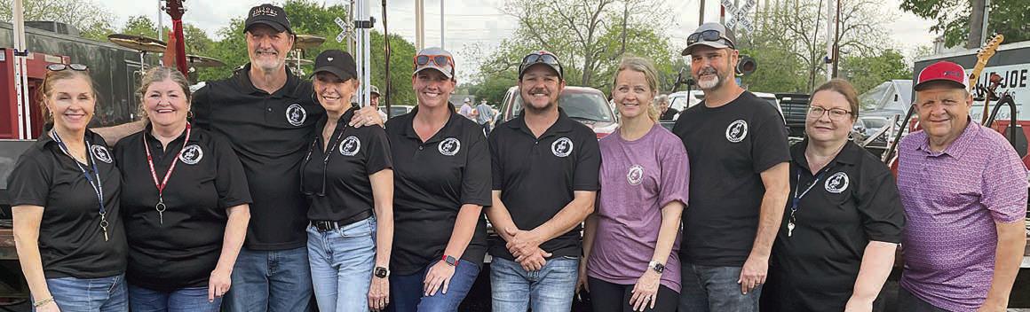 SAUSAGEFEST COMMITTEE MEMBERS – (from left) Gigi Marburger, Debbie Preece, Craig Pierson, April Pierson, Lauren Pryor, Chase Hrncir, Katie Harvey, Barrett Harvey, Cheryl Sedlar, and Rodney Kalich. Sticker Photo By Darrell Vyvjala