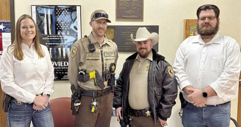 Sharing the Deputy of the Quarter award are (from left) Investigator Sgt. Angela Lala, Deputy Wesly Arrison, Deputy Ty Roggenkamp and Investigator Jeremy Castleberry, along with the Narcotics Investigation Unit.