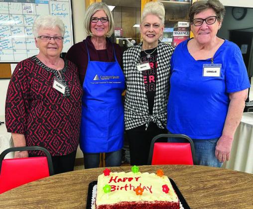The December birthd ays of (from left) Gloria Miksch, Julie Clements, Betty Stolarski and Carelie Ahlschlager were celebrated at Senior Connections.