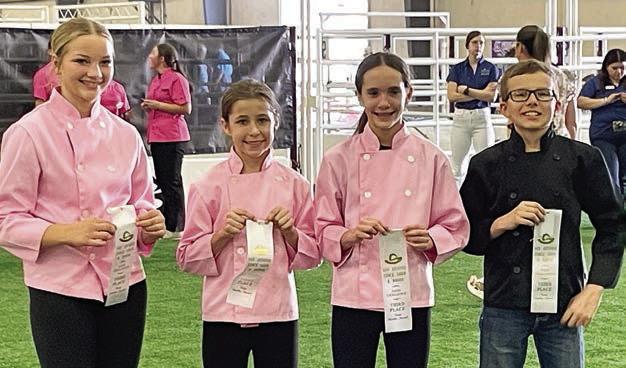 Beefmast ers – (from left) Kaylyn Beseda, Emory Malota, Kloey Noska and Tate Fritsch. The team placed third in junior healthy desserts.