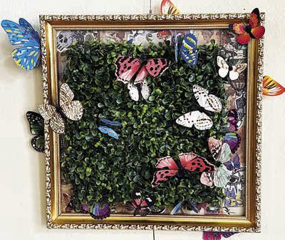 7x7 mixed media by Christina Rollinson – Butterfly Garden