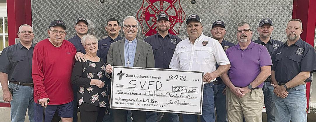 Zion Lutheran donates $7,224 to local fire department
