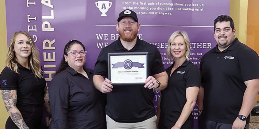 Anytime Fitness Schulenburg staff includes (from left) Lauren Ralph, head trainer; Amanda Brown, sales manager; Mitchell Martin Bailey, regional manager/owner; Kim Bubela, owner/coach; and Abraham Centeno, coach.