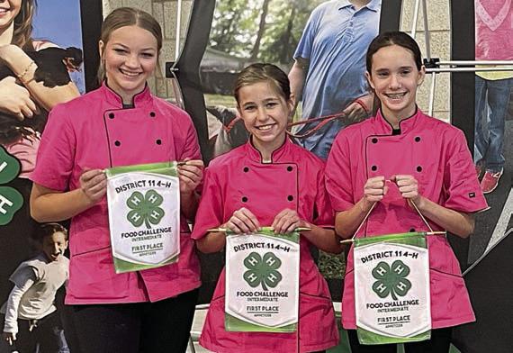 Beef Masters (intermediate appetizer, first place) – (from left) Kaylyn Beseda, Emory Malota and Kloey Noska.