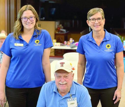 Immunizations were made available for members at all three Senior Connections locations by Your Hometown Pharmacy. Shown are Jim Walker (center) with Kate Najvar (left) and Paula Grahmann (right) of Your Hometown Pharmacy.