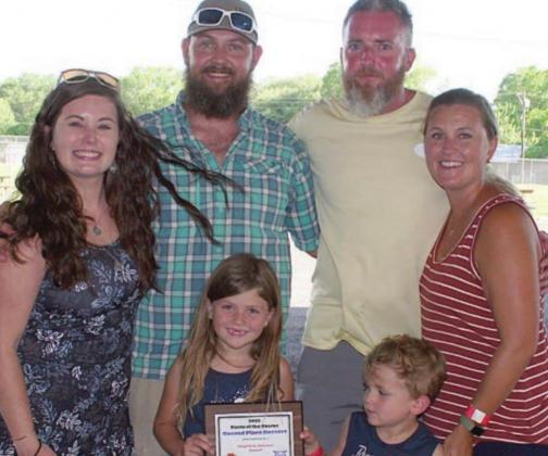 Second Place Dessert – Hubbard Funeral Home of Weimar The team included: (front, from left) Finley Marshall, Joe Marshall; (back, from left) Jennifer Owens, Justin Owens, Rob Marshall, and Clarissa Marshall. Sticker Photo By Darrell Vyvjala