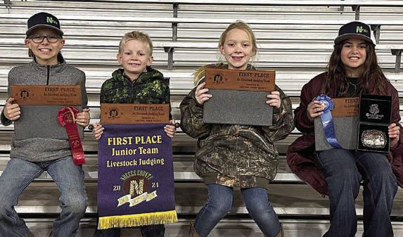 Champion Junior Team – (from left) Tate Fritsch, Joe Carrales, Abbigale Eichler and Adalyn Carrales. Joe Carrales and Adalyn Carrales are members of the Flatonia 4-H.