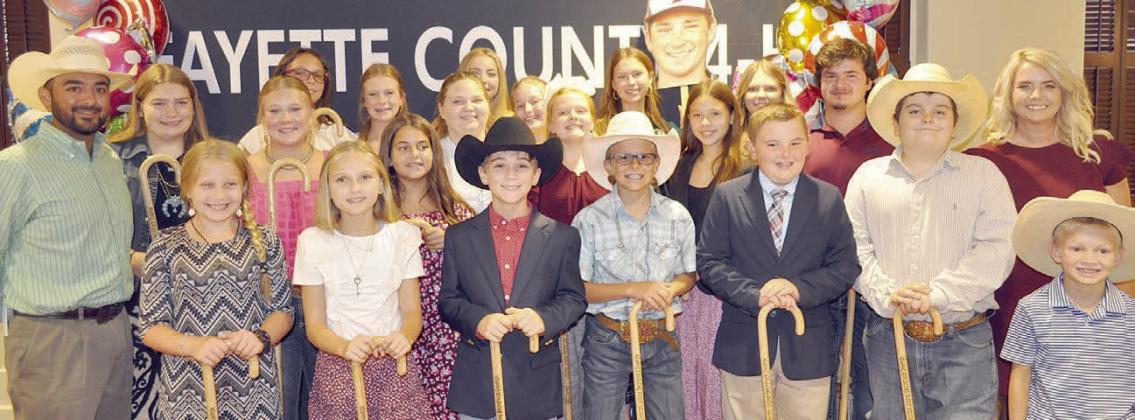 liveStoCk JudGerS – (front row, from left) Hayleigh Pizzitola, Pure Country 4-H; Brylee Brugger, Pure Country 4-H; Crockett Guenther, Schulenburg 4-H; Tate Fritsch, Fayetteville 4-H; Abraham McBride, Schulenburg 4-H; Rilan Karisch, Pure Country 4-H; Joe Carrales, Flatonia 4-H; (middle row) coach JoJo Carrales; Rheagan Karisch, Pure Country 4-H; Haley Schramek, Schulenburg 4-H; Adalyn Carrales, Flatonia 4-H; Brealey Nieto, Flatonia 4-H; Kaisley Janecka, Flatonia 4-H; Alexis Berckenhoff, Flatonia 4-H; coach K