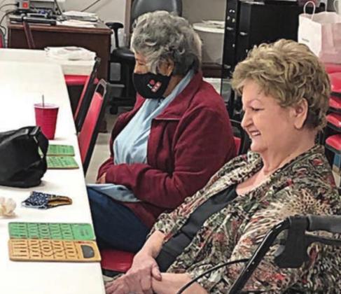 Among those having fun at bingo were (front to back) Judy Klesel and Mary Ramirez.
