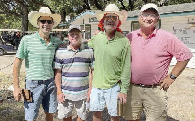 Second Flight, First Place (8 under par / 64) – (from left) Gary Muras, Charlie Cernoch, Allen Finch, and Tom Svec. Sticker Photo By Darrell Vyvjala