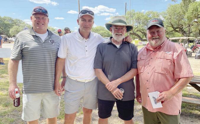 Second Flight, Second Place (8 under par / 64) – (from left) Todd Froebel, Mike Tofte, Ben Knight, and Mike Kuhn. Sticker Photo By Darrell Vyvjala