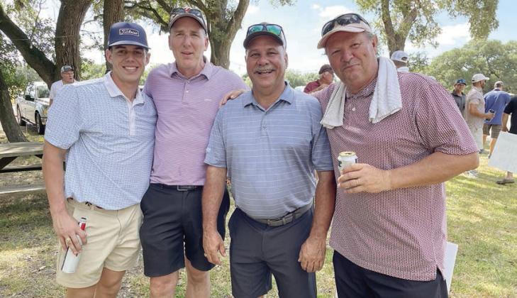 Third Flight, Second Place (6 under par / 66) – (from left) Brock Nickerson, Ron Sanders, Steve Ulrich, and Bruce Wagner. Sticker Photo By Darrell Vyvjala