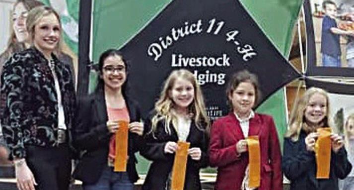 8th Place Junior Team – (from left) District 11 4-H officer, Avah Noreiga, Hayleigh Pizzitola, Meredith Carruthers and Abbigale Eichler. Avah Noriega is a member of the Schulenburg 4-H.