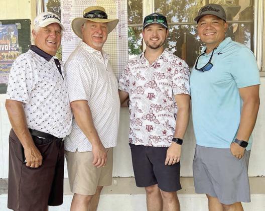 Third Flight, 2nd Place (3 under par / 69) – (from left) Gary Cerny, Bruce Lebeda, Logan Lebeda, and Daniel Gonzales.