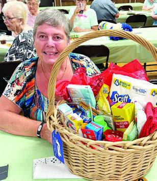 Winner of the blackout prize donated by Fayette Savings Bank at the summer picnic was Shirley Machicek.