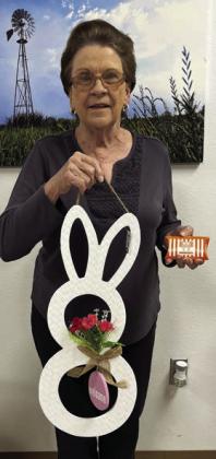 Blackout BINGO winner Alice Fajkus won an Easter bunny yard art piece and a $15 Whataburger gift card.