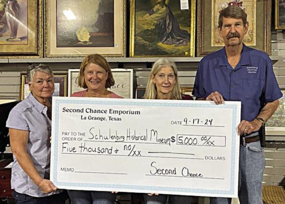 Second Chance donates to Schulenburg Historical Museum