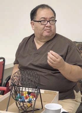 Calling bingo recently was Richard Garcia of Hallettsville Nursing &amp;amp; Rehabilitation, and Clara Christ was the blackout prize winner.
