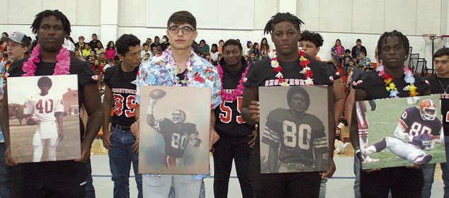 Willis Adams honored at pep rally