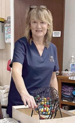 New bingo call er welcomed to the family is Brenda McMahon of New Century Hospice. Though she lives in Port Lavaca, her service area is here where she went to school with several members!