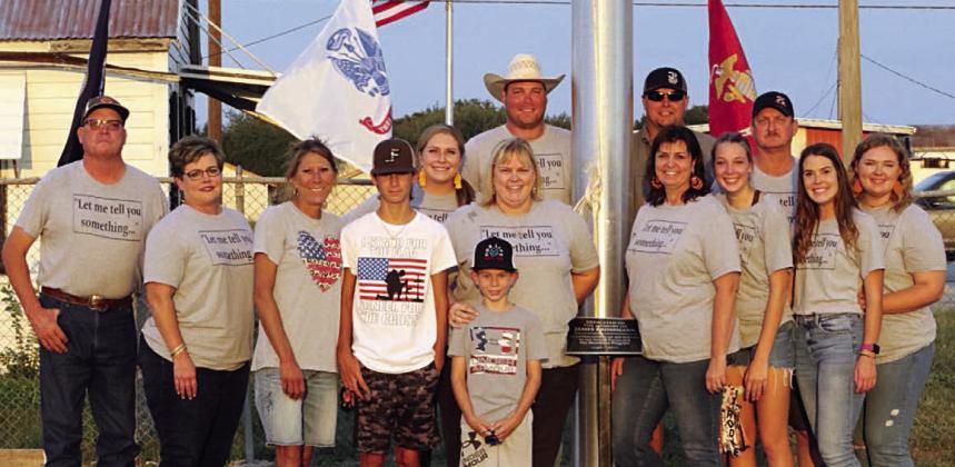 Flagpole dedicated in Brossmann’s memory at football stadium
