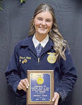 Forever Blue &amp; Gold Outstanding Senior FFA Member – Madyson Holub.