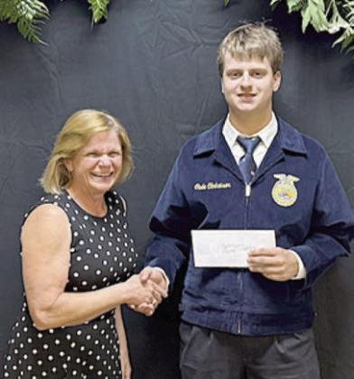 Carl and Frances Wendler Family Scholarship – (from left) presenter Cheryl Schulman; and recipient Cade Ohnheiser.