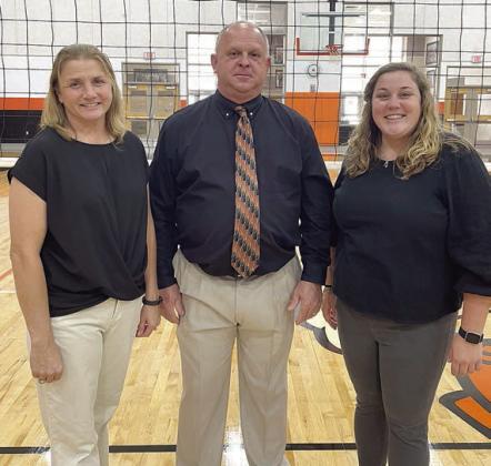 Lady Horn coaches From left: assistant coach Melissa Zapalac, head coach Donald Zapalac, and assistant coach Allison Machac. Sticker Photo By Darrell Vyvjala