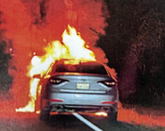 Vehicle fire reported near Schulenburg