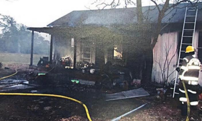 The Fayetteville Volunteer Fire Department, with assistance from the Ellinger and Round Top-Warrenton VFDs, were dispatched to a house fire near Rek Hill on Saturday, Jan. 23. The house and contents were a total loss, according to a press release from Fayette County Sheriff Keith Korenek. Photo Courtesy Of Fayette County Sheriff's Office