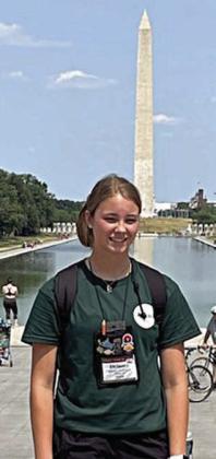 Delaney Turlingto n, a student at Weimar High School, was chosen as he winner of the 2023 Government-in-Action Youth Tour to Washington, D.C.