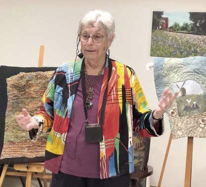 Text ile artist Bobbe Shapiro of Eagle Lake came to Artful Friday on Aug. 9 with samples of her work to inspire participants in the classes this month. The classes are open to senior citizens age 55 and up, and membership in Senior Connections is not required.