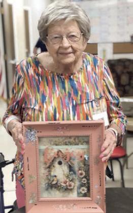 Bingo blackout prize winner recently was Irene Janda, with the prize she received being created by Martha Beckman.