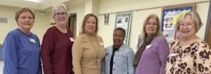 FCRTA officers and TRTA president – (from left) Marian Tajchman, Peggy Halamicek, Lisa Slinkard, Texas Retired Teachers Aossiciation president Ella Gauthier, Esther Hartman and Chris Morrison.