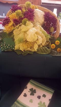 The Centerpiece was a cornucopia and decorations featured a St. Patrick’s Day theme.