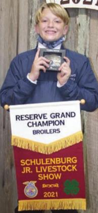 Reserve Champion market broilers – Exhibitor: Joseph L. Schindler III.