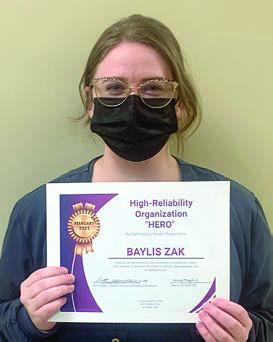Baylis Zak, Imaging Technician, February 2022 St. Mark’s HeRO Award