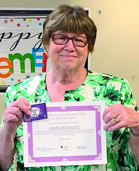Charlene Raday, Medical Staff Coordinator (retiree), April 2022 St. Mark’s Legendary HeRO Award