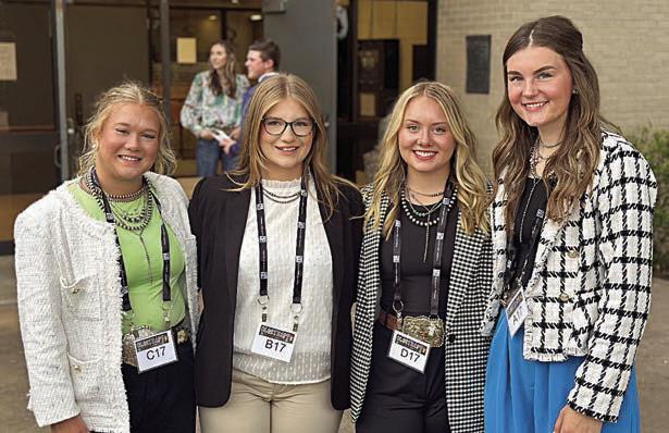 Qualifying Livestock Judging Contest – (from left) team of Haley Schramek, Kyrroll Prihoda, Keeley Warnken and Madyson Holub, which placed eighth overall. They are all members of the Schulenburg 4-H.